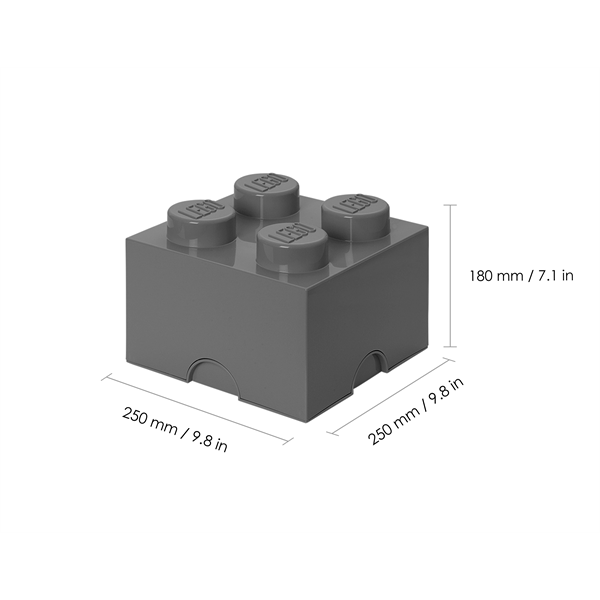 LEGO Tárolódoboz 2x2, sötét szürke (5,6 literes)