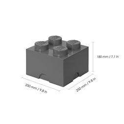 LEGO Tárolódoboz 2x2, sötét szürke (5,6 literes)