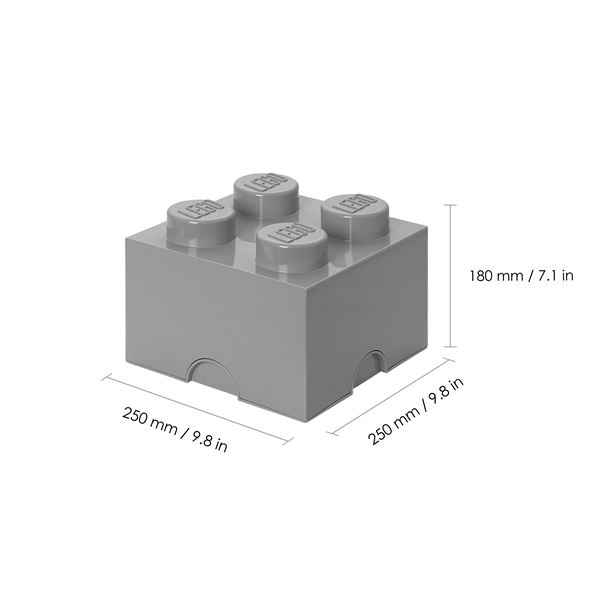 LEGO Tárolódoboz 2x2, szürke (5,6 literes)