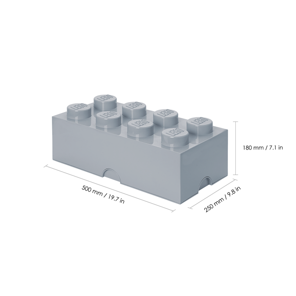 LEGO Tárolódoboz 2x4, szürke (16,9 literes)