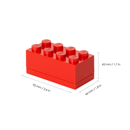 LEGO Tárolódoboz mini 2x4, piros