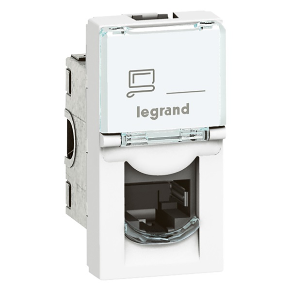 Legrand 076573 Program Mosaic LCS2 RJ45 10GIGA STP, 1 modul, fehér aljzat