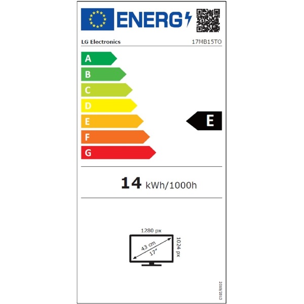 LG 17" 17MB15T-B LCD érintőképernyős monitor