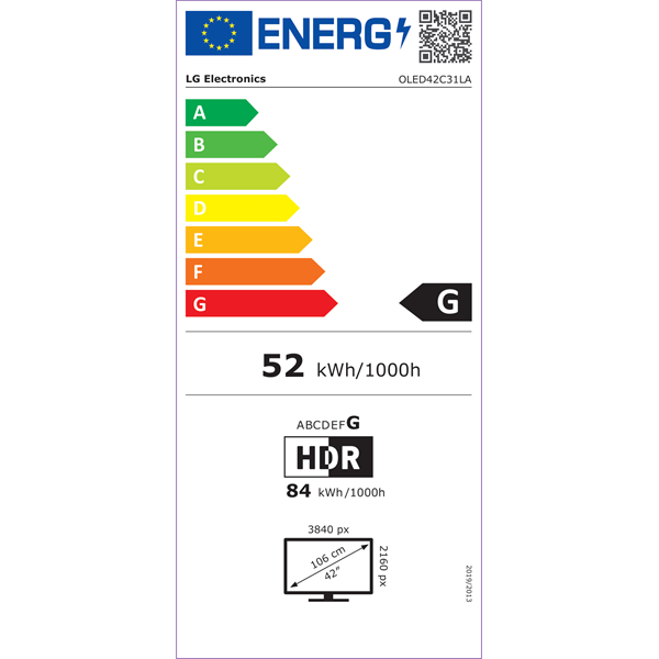 LG 42" OLED42C31LA 4K UHD OLED evo TV