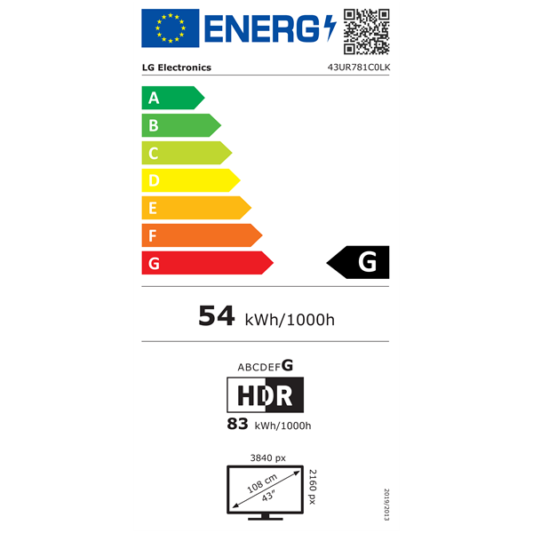 LG 43" 43UR781C0LK 4K UHD Smart LED TV