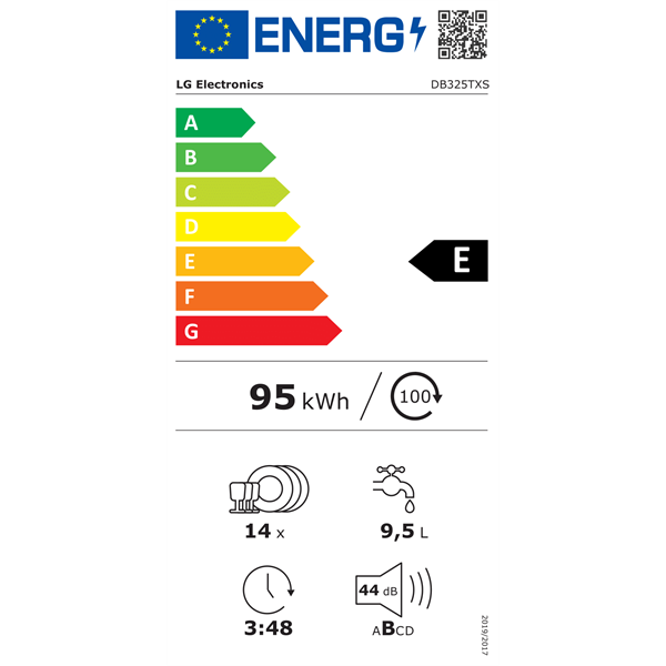 LG DB325TXS beépíthető 14 terítékes mosogatógép