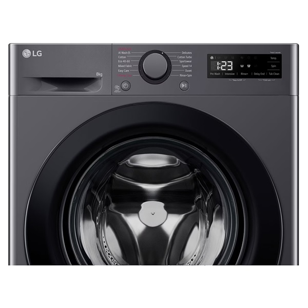 LG F2WR508SBM keskeny sötét inox 8 kg elöltöltős mosógép