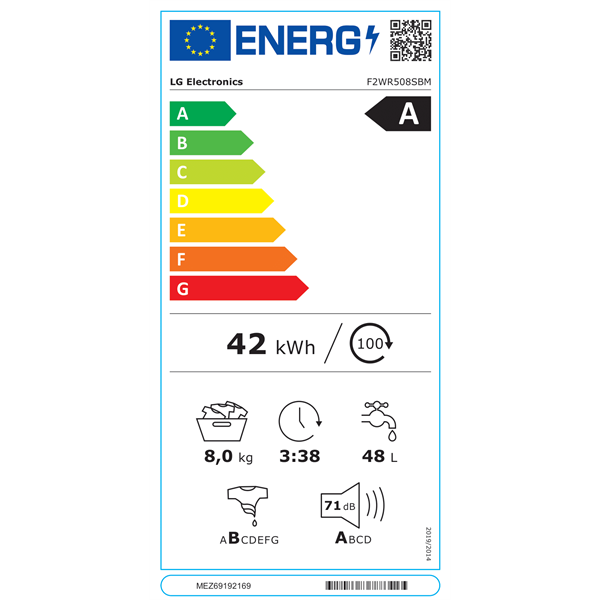 LG F2WR508SBM keskeny sötét inox 8 kg elöltöltős mosógép