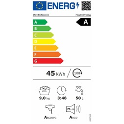 LG F2WR509SWW keskeny 9 kg elöltöltős mosógép