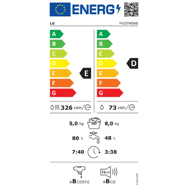 LG F4J3TM5WE mosó-szárítógép