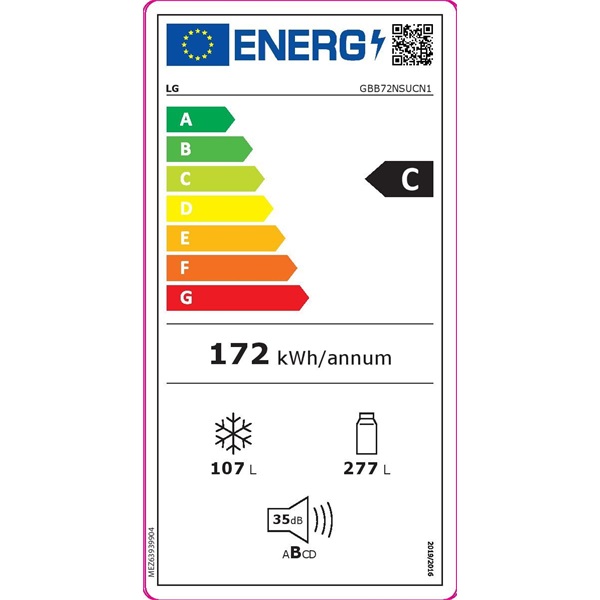 LG GBB72NSUCN1 inox alulfagyasztós hűtőszekrény