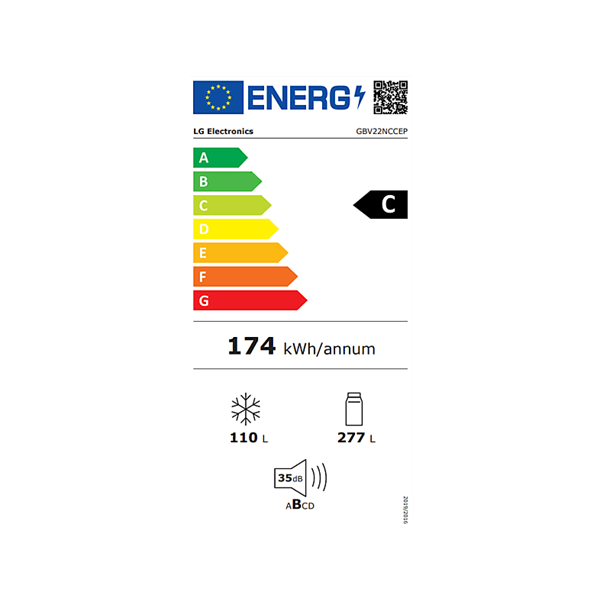 LG GBV22NCCEP fekete alulfagyasztós hűtőszekrény