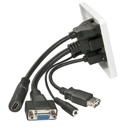 LINDY Multi AV, HDMI, VGA, 3.5mm és USB fali lemez