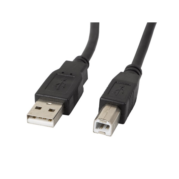 Lanberg 1,8m USB-A 2.0 apa - USB-B apa fekete ferritgyűrűs kábel