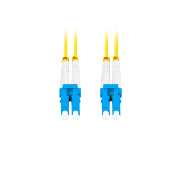 Lanberg FO-LULU-SD11-0010-YE duplex optikai patch kábel 4xLC/UPC csatlakozóval, duplex 9/125 LSZH, 1m