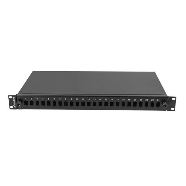 Lanberg FOP1-24SS-LDB 19" 1U 24xSC szimplex 24xLC duplex fekete optikai patch panel