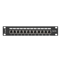 Lanberg PPF5-9012-B 10"/1U 12port Cat5e FTP árnyékolt fekete patch panel