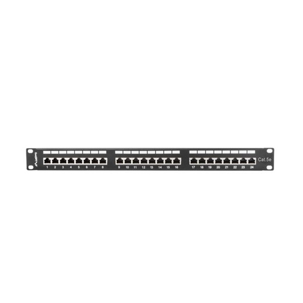 Lanberg PPS5-1024-B 19"/1U 24port Cat5e FTP árnyékolt fekete patch panel