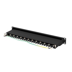 Lanberg PPS7-1024-B 19"/1U 24port Cat7 FTP árnyékolt fekete patch panel