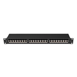 Lanberg PPSA-1024-B 19"/1U 24port Cat6A FTP árnyékolt fekete patch panel