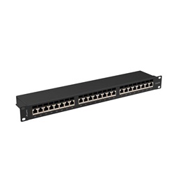 Lanberg PPSA-1024-B 19"/1U 24port Cat6A FTP árnyékolt fekete patch panel