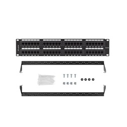 Lanberg PPU5-2048-B 19" 2U 48port Cat5e UTP árnyékolatlan fekete patch panel