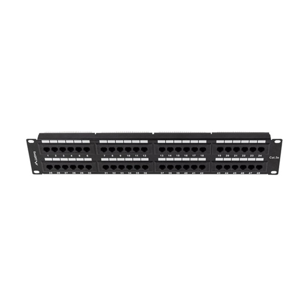 Lanberg PPU5-2048-B 19" 2U 48port Cat5e UTP árnyékolatlan fekete patch panel