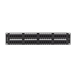 Lanberg PPU5-2048-B 19" 2U 48port Cat5e UTP árnyékolatlan fekete patch panel