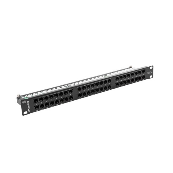 Lanberg PPU5-1048-B 19"/1U 48port Cat5e UTP árnyékolatlan fekete patch panel