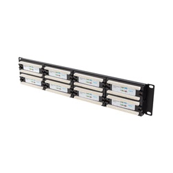 Lanberg PPU6-2048-B 19" 2U 48port Cat6 UTP árnyékolatlan fekete patch panel