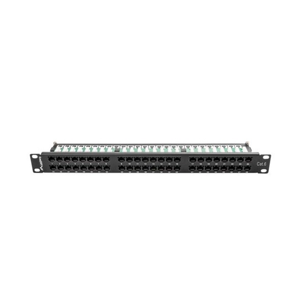 Lanberg PPU6-1048-B 19" 1U 48port Cat6 UTP árnyékolatlan fekete patch panel