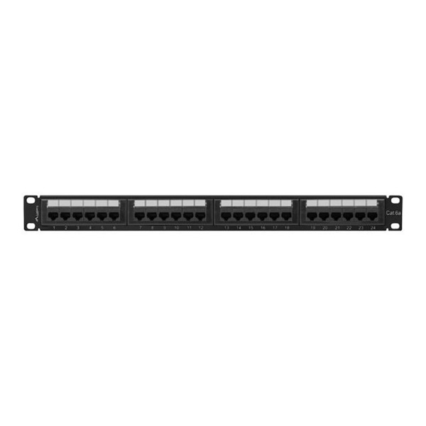 Lanberg PPUA-1024-B 19"/1U 24port Cat6A UTP árnyékolatlan fekete patch panel