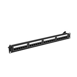 Lanberg PPUA-1024-B 19"/1U 24port Cat6A UTP árnyékolatlan fekete patch panel