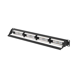 Lanberg PPUA-1024-B 19"/1U 24port Cat6A UTP árnyékolatlan fekete patch panel