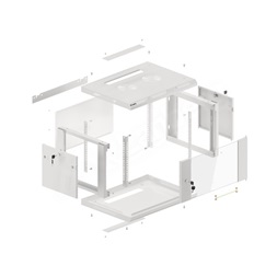Lanberg WF01-6406-10S 19" 6U SZÉL:600 MÉLY:450 MAG:379 lapraszerelt üvegajtós szürke fali rack szekrény