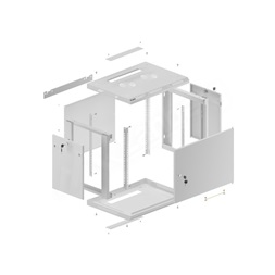 Lanberg WF01-6409-00S 19" 9U SZÉL:600 MÉLY:450 MAG:512 lapraszerelt fémajtós szürke fali rack szekrény