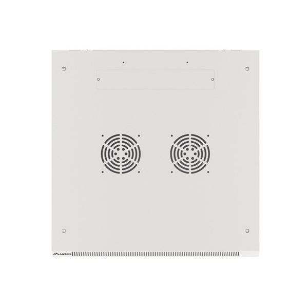 Lanberg WF01-6609-10S 19" 9U SZÉL:600 MÉLY:600 MAG:512 lapraszerelt üvegajtós szürke fali rack szekrény