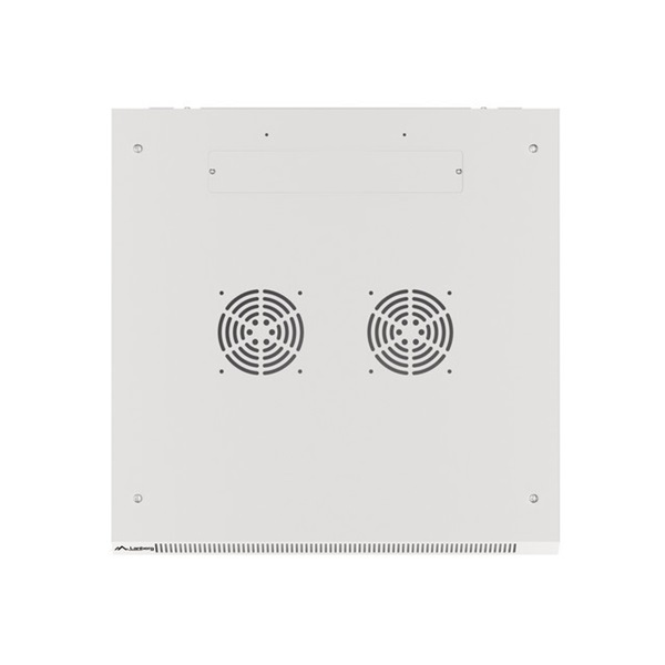 Lanberg WF01-6612-10S 19" 12U SZÉL:600 MÉLY:600 MAG:645 lapraszerelt üvegajtós szürke fali rack szekrény