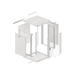 Lanberg WF01-6615-10S 19" 15U SZÉL:600 MÉLY:600 MAG:774 lapraszerelt üvegajtós szürke fali rack szekrény