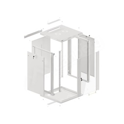 Lanberg WF01-6618-10S 19" 18U SZÉL:600 MÉLY:600 MAG:907 lapraszerelt üvegajtós szürke fali rack szekrény