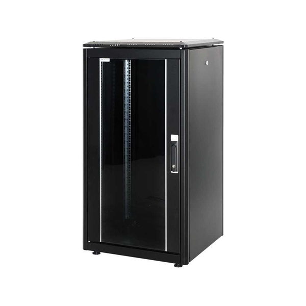 Lande LN-FS26U6060-BL-111 DYNAmic 19" 26U 600x600 fekete álló rack szekrény