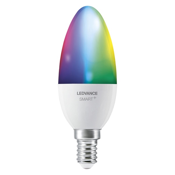 Ledvance Smart+ Wifi vezérlésű 5W RGBW E14 dimmelhető gyertya LED fényforrás