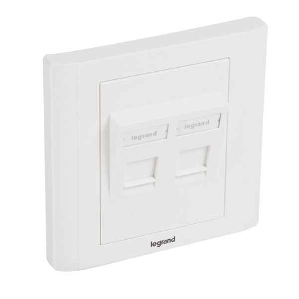 Legrand 632797 2xRJ45 Keystone port fogadására Linkeo süllyesztett szerelvény