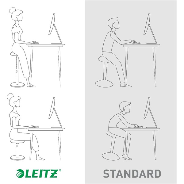 Leitz COSY Ergo Active bársony szürke ergonomikus ülő-álló szék