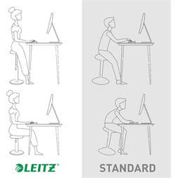 Leitz COSY Ergo Active bársony szürke ergonomikus ülő-álló szék