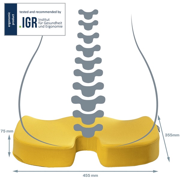 Leitz COSY Ergo meleg sárga ortopédiai ülőpárna