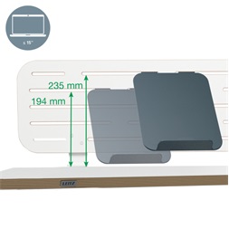 Leitz Ergo 80x25 cm fehér függőleges asztali rendszerező laptoptartóval