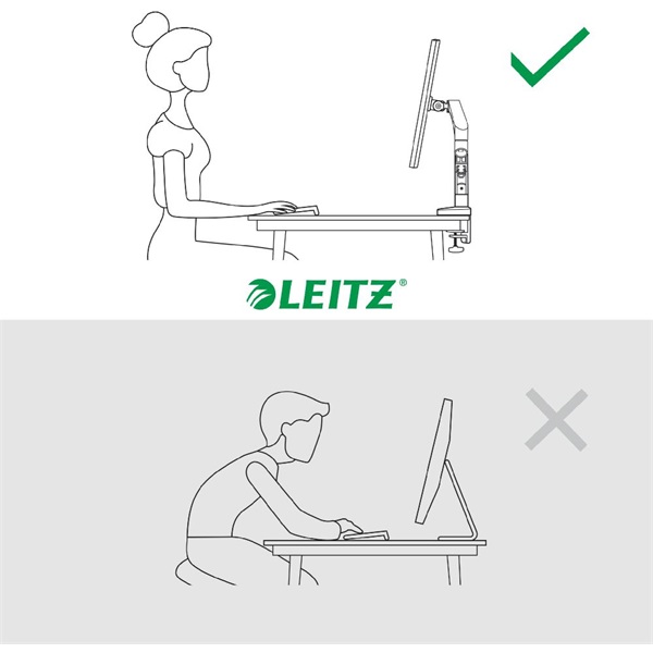 Leitz Ergo Dual  fekete helytakarékos monitorkar két monitorhoz