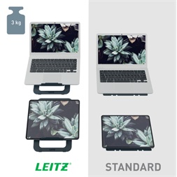 Leitz Ergo fekete alumínium összehajtható laptopállvány