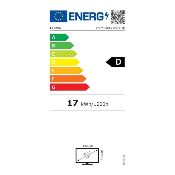 Lenovo 27" L27m-30 FHD IPS VGA/HDMI/USB-C monitor